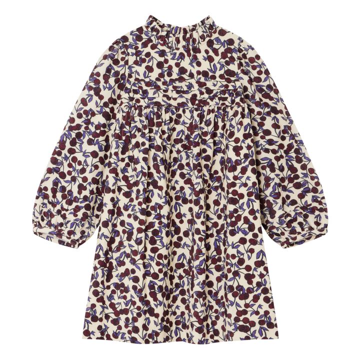 Milleraie Vestido floral de terciopelo Topacio | Ciruela- Imagen del producto n°0
