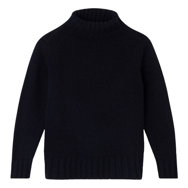 Jersey de cachemir de cuello vuelto Temperance | Azul Marino- Imagen del producto n°0