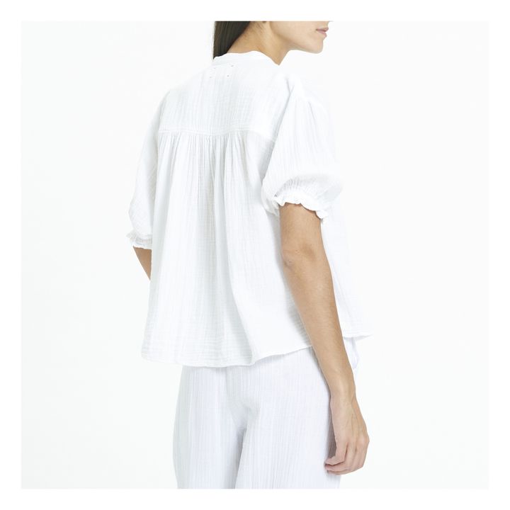 Blusa de gasa de algodón Alyss | Blanco- Imagen del producto n°2