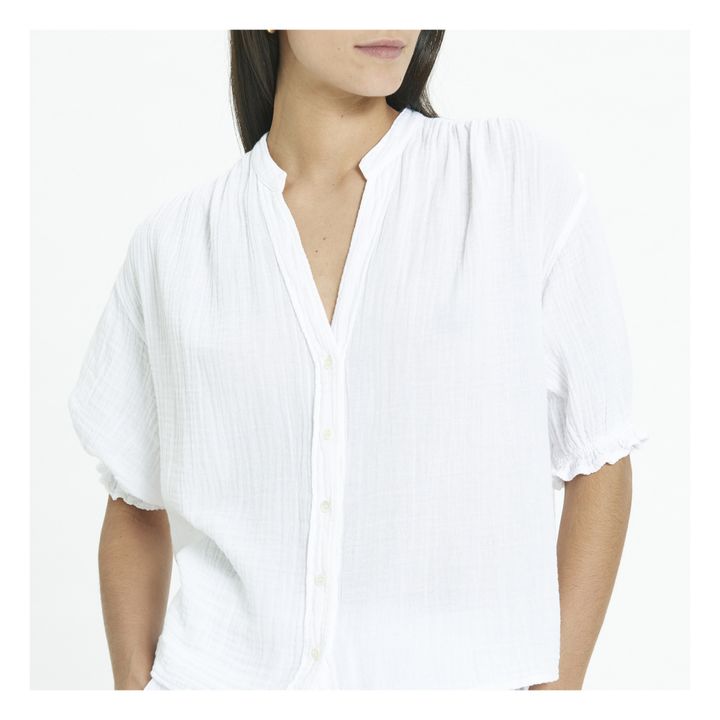Blusa de gasa de algodón Alyss | Blanco- Imagen del producto n°3