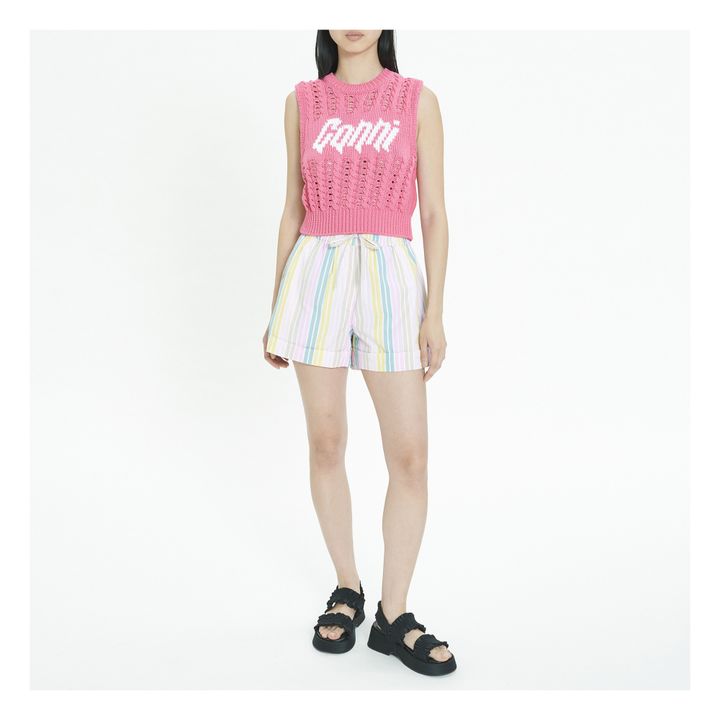 Cable Knit Sleeveless Cropped Sweater | Rosa Bombón- Imagen del producto n°1