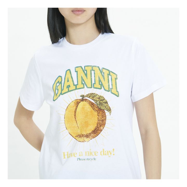T-shirt, modello: Peach Relaxed Basic, in cotone bio | Bianco- Immagine del prodotto n°4