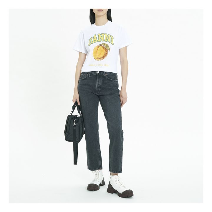 T-shirt, modello: Peach Relaxed Basic, in cotone bio | Bianco- Immagine del prodotto n°2