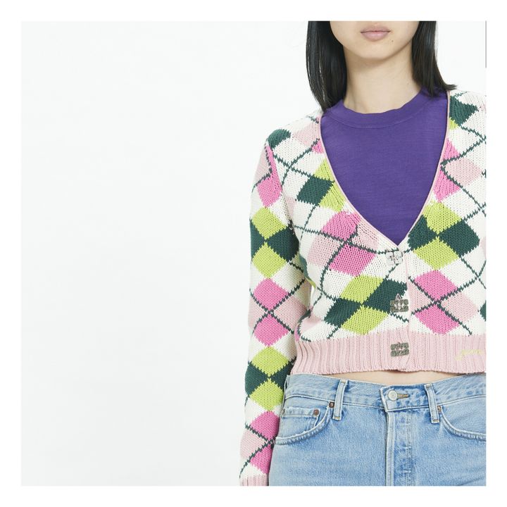 Organic Cotton Graphic Cardigan | Rosso- Immagine del prodotto n°3