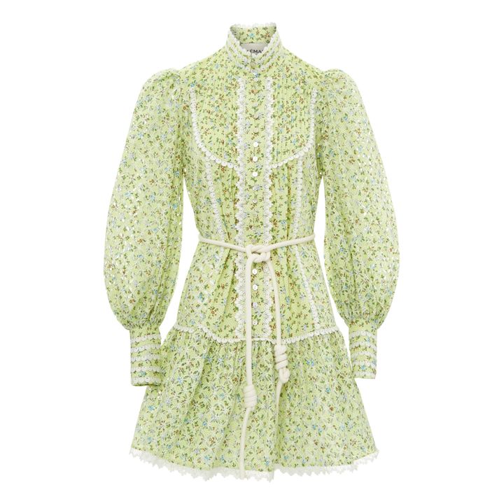 Vestido Maeve Bordado Algodón Ecológico | Verde Menta- Imagen del producto n°0