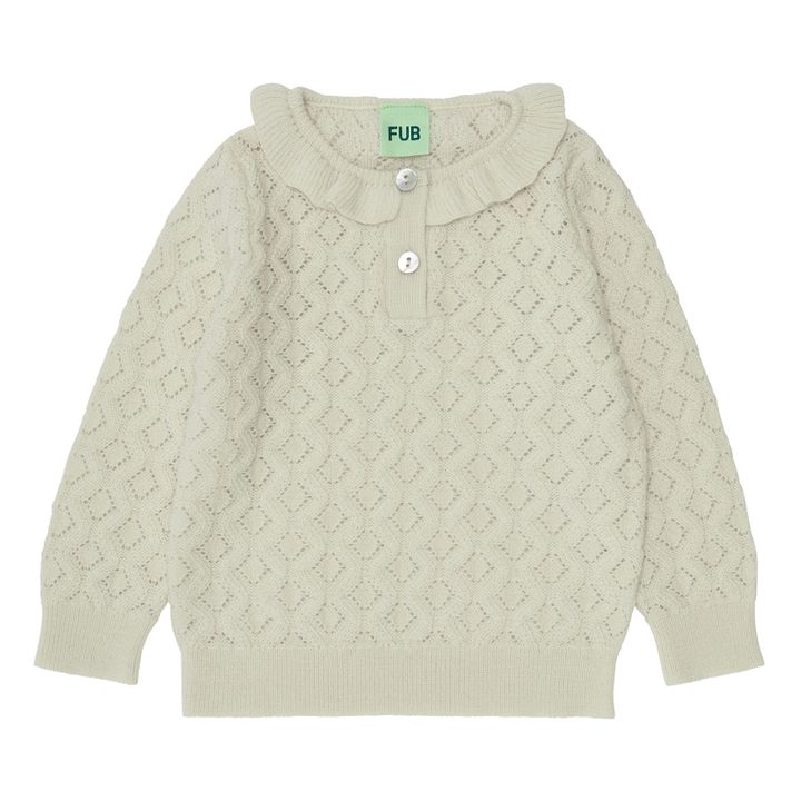 Baby Pointelle Merino wool jumper | Ecru- Product image n°0