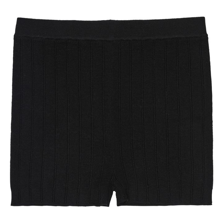 Rib Shorts aus Merinowolle - Damenkollektion | Schwarz- Produktbild Nr. 0