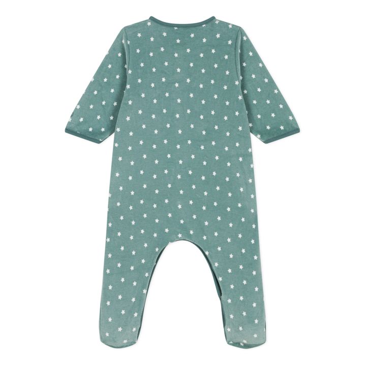 Pyjama aus Velours Sterne | Mintgrün- Produktbild Nr. 2