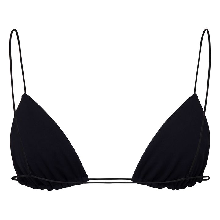 Costume a triangolo con bretelle fine | Nero- Immagine del prodotto n°1