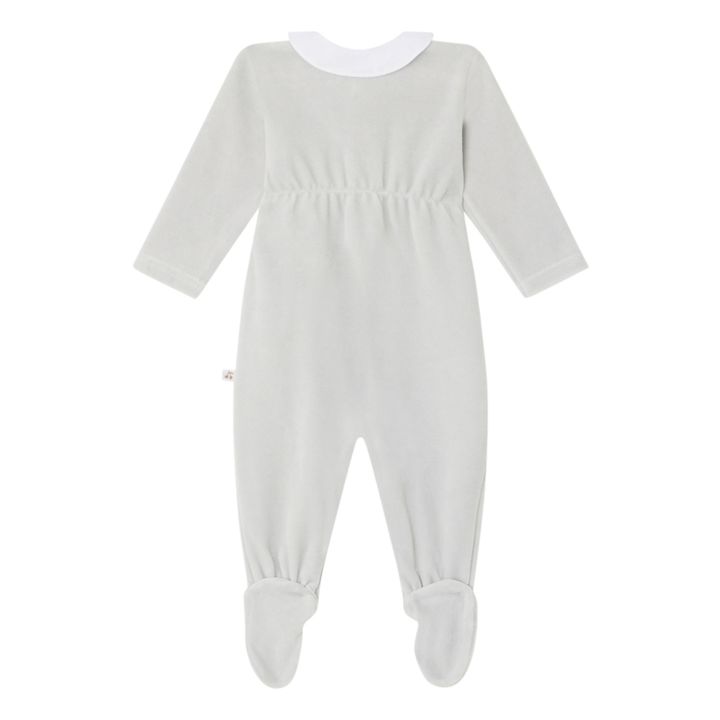Pyjama mit Füßen Velours Tilouan | Seidenfarben- Produktbild Nr. 2