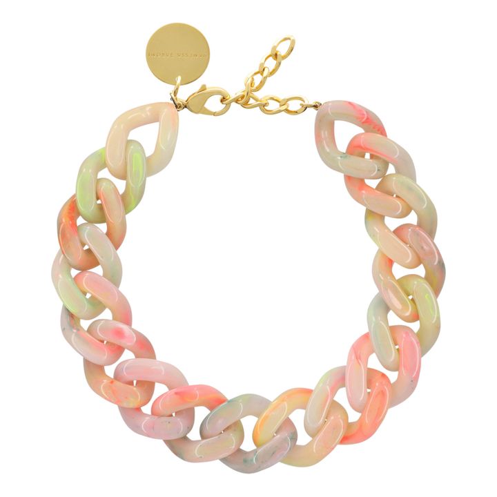 Collier Flat Chain Rainbow | Rose- Image produit n°0