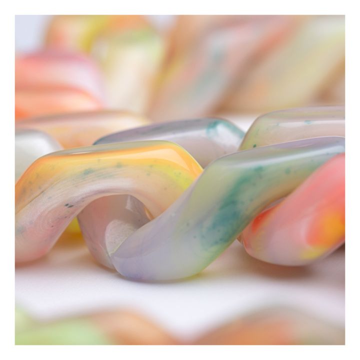 Collier Flat Chain Rainbow | Rose- Image produit n°2