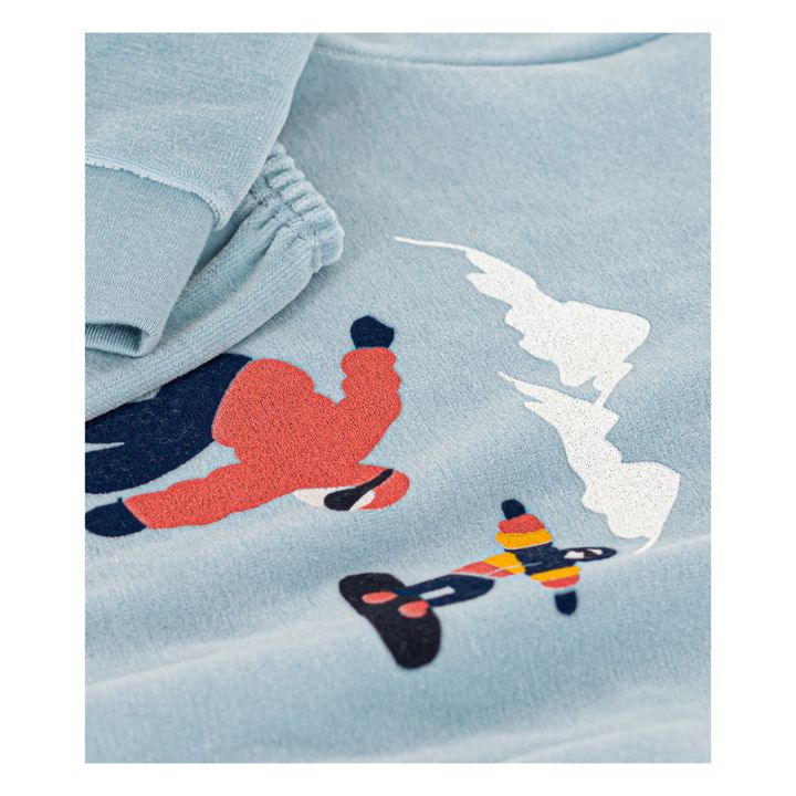 Pyjama en Velours Motif | Bleu- Image produit n°1