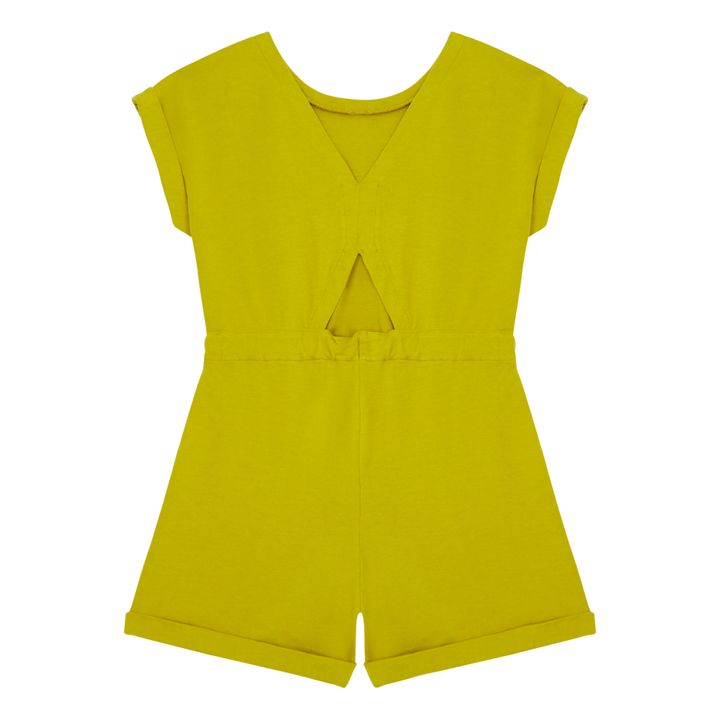 Tuta-Shorts Ragazza in Cotone Organico | Verde giallo- Immagine del prodotto n°2
