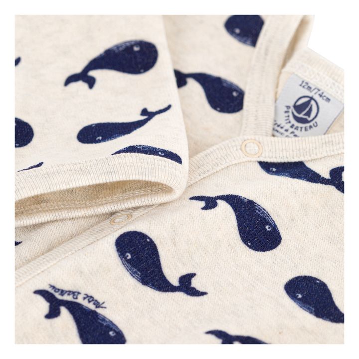 Pijama de terciopelo Ballenas | Crudo- Imagen del producto n°1