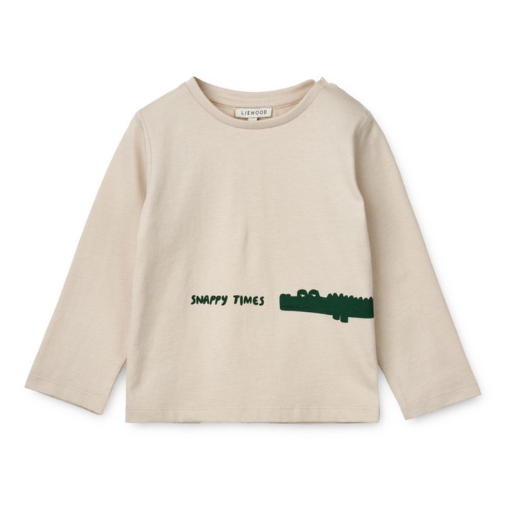 Camiseta manga corta de algodón ecológico Cocodrilos Apia | Crudo- Imagen del producto n°0