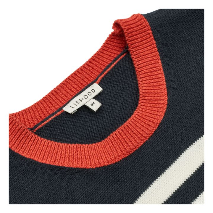 Gestreifter Pullover aus Bio-Baumwolle Omaha | Navy- Produktbild Nr. 1