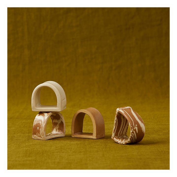Napkin Rings - Set of 4 | Marmo marrone- Immagine del prodotto n°1
