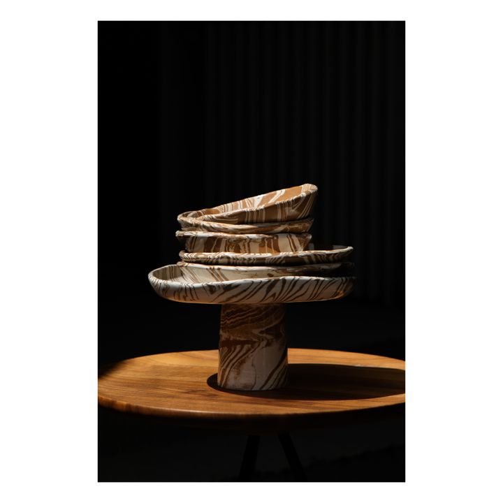 Plato para tartas de arcilla mixta | Mármol oscuro- Imagen del producto n°3