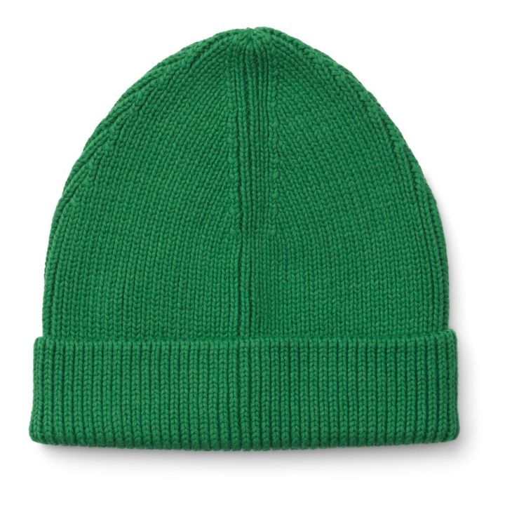 Gorro de algodón orgánico acanalado Ezra | Verde- Imagen del producto n°0