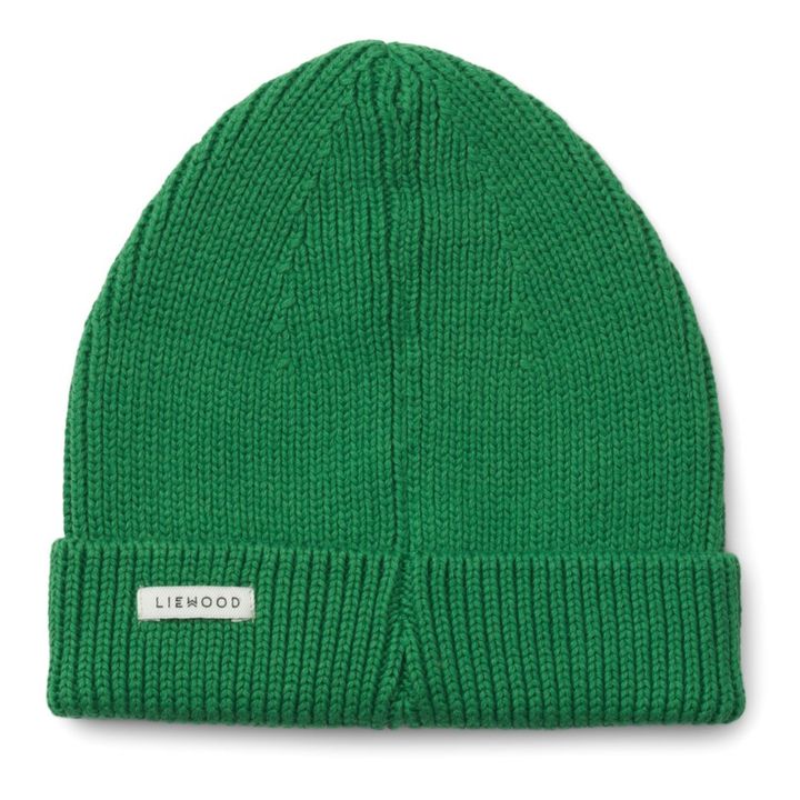 Gorro de algodón orgánico acanalado Ezra | Verde- Imagen del producto n°1