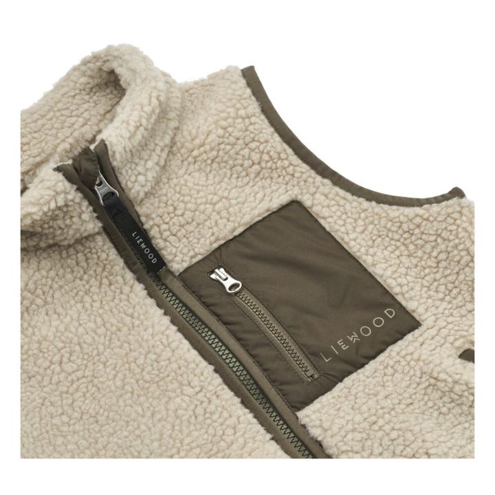 Chaqueta sin mangas de piel reciclada Vada | Beige- Imagen del producto n°1