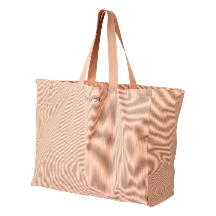 Tote Bag Bio-Baumwolle Gestreift Maxi | Rosa- Produktbild Nr. 0