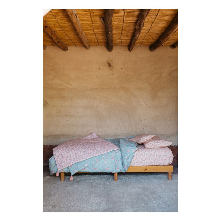 Housse de couette Noemie en coton bio | Bleu turquoise- Image produit n°5