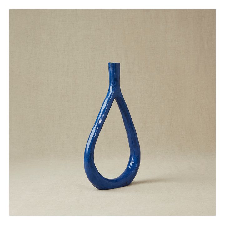 Earthenware Candle Holder | Blu- Immagine del prodotto n°2