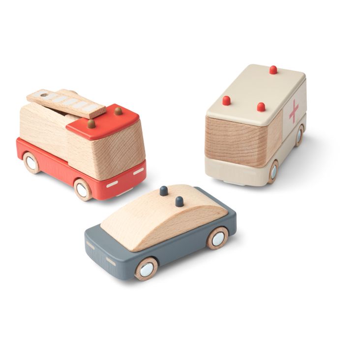 Rettungswagen aus Holz - 3er Set | Whale blue multi mix- Produktbild Nr. 0