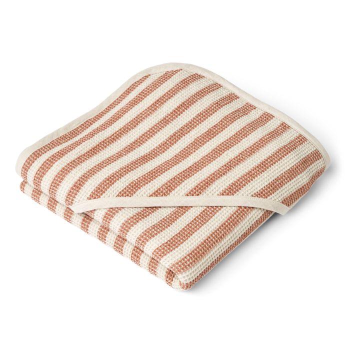 Badecape Caro aus Bio-Baumwolle | Stripe Tuscany rose/Sandy- Produktbild Nr. 1