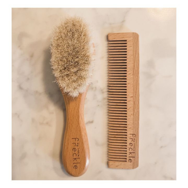 Set Haarbürste + Kamm + Beuteltasche Sherpa | Beige- Produktbild Nr. 3