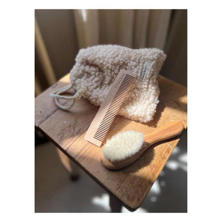 Set Haarbürste + Kamm + Beuteltasche Sherpa | Beige- Produktbild Nr. 5