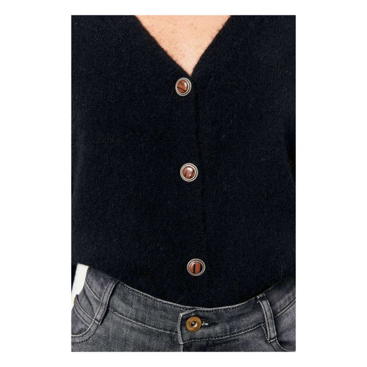 Cardigan Swann in lana e alpaca | Nero- Immagine del prodotto n°4