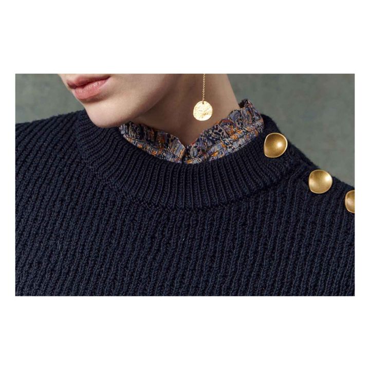 Maglione Galileo in lana merino | Blu marino- Immagine del prodotto n°3