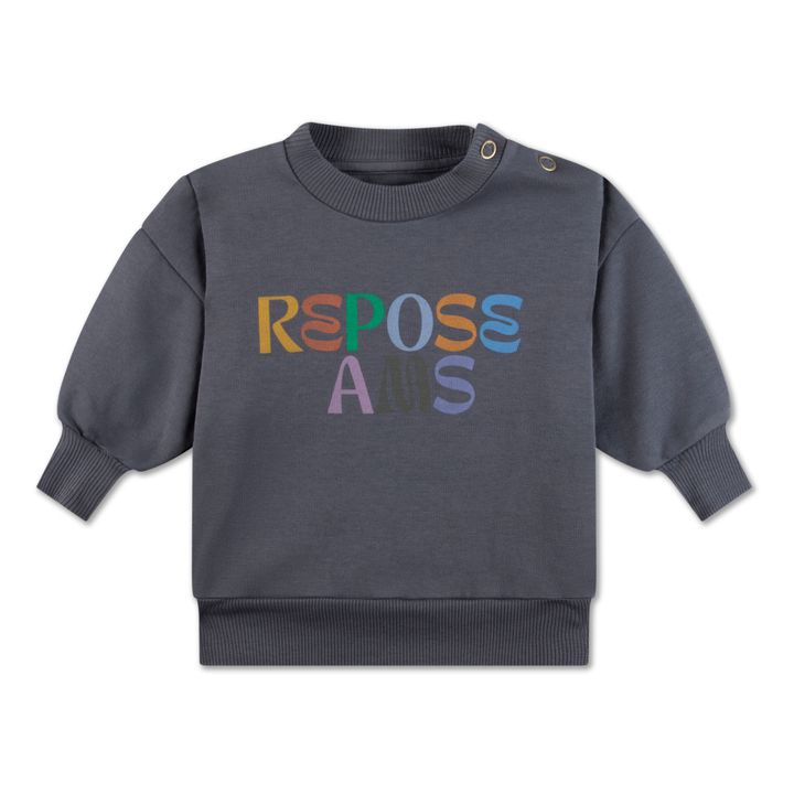 Organic cotton logo sweatshirt | Charcoal grey- Product image n°0