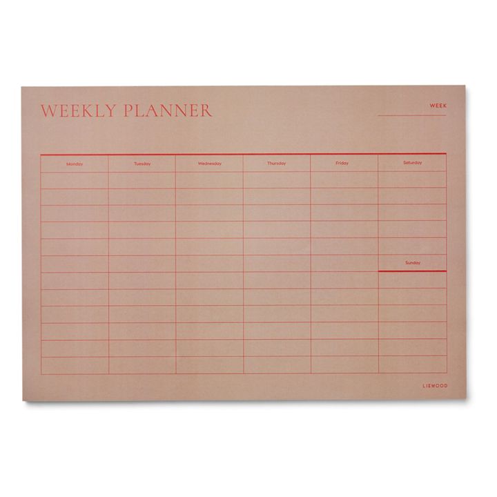 Agenda settimanale Kirby | Pale tuscany/Apple red- Immagine del prodotto n°0