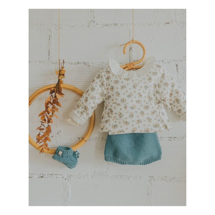 Culotte a sbuffo, in maglia, in cotone bio | Blu- Immagine del prodotto n°1