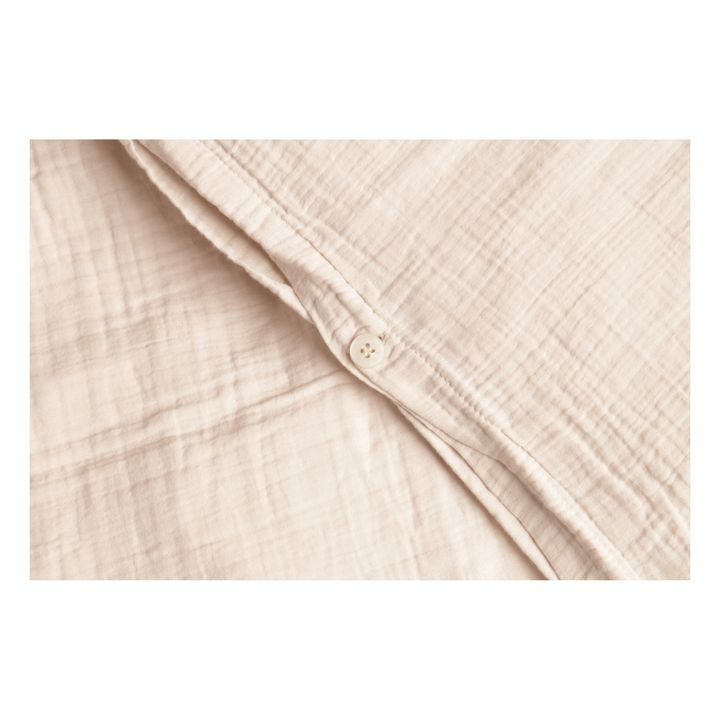Cotton muslin bed linen set | Sand- Product image n°1