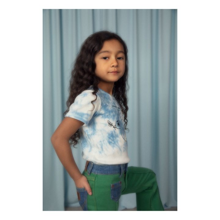Camiseta Tie Dye Algodón Ecológico Mini Dove Rodini x Wrangler | Azul- Imagen del producto n°2