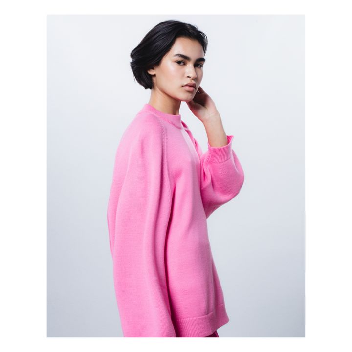 Maxi jersey de lana merina | Rosa Bombón- Imagen del producto n°2