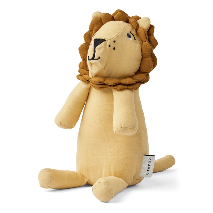 Peluche león de algodón orgánico Hedvig | Amarillo- Imagen del producto n°0