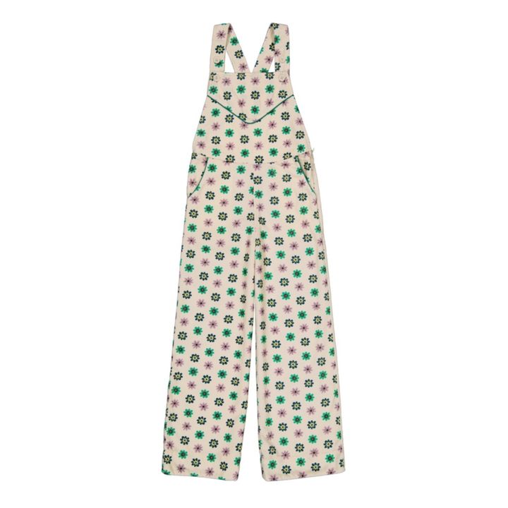 Floral Corduroy Dungarees Lise | Ecru- Product image n°0