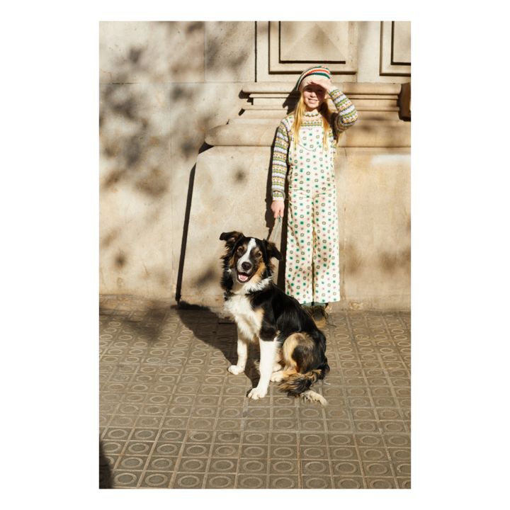 Floral Corduroy Dungarees Lise | Ecru- Product image n°1
