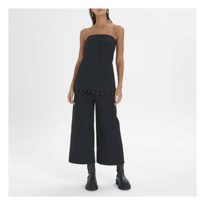 Top de traje de algodón orgánico | Negro- Imagen del producto n°1