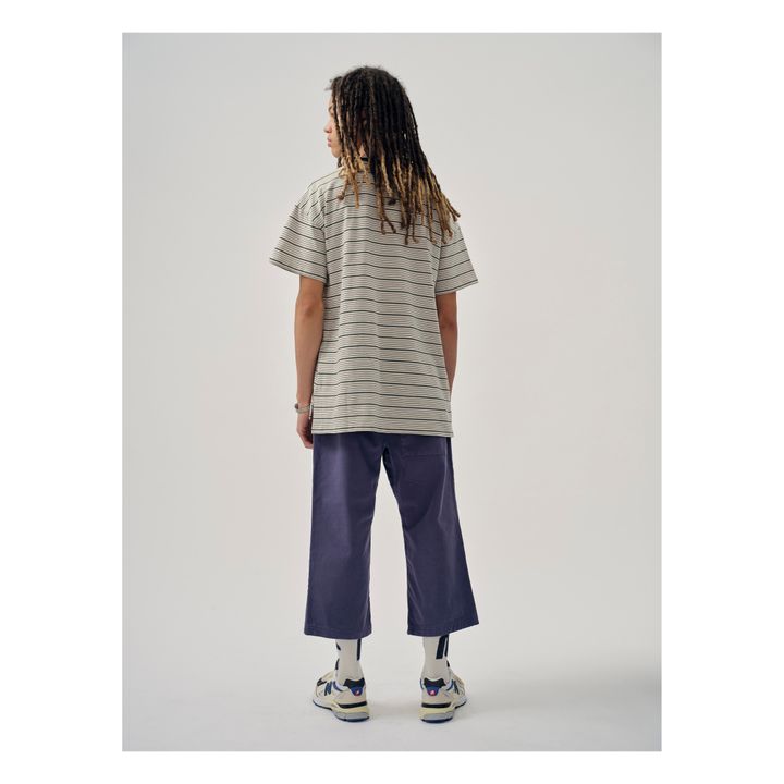 Organic Cotton Striped Oversized T-Shirt | Ecru- Product image n°3