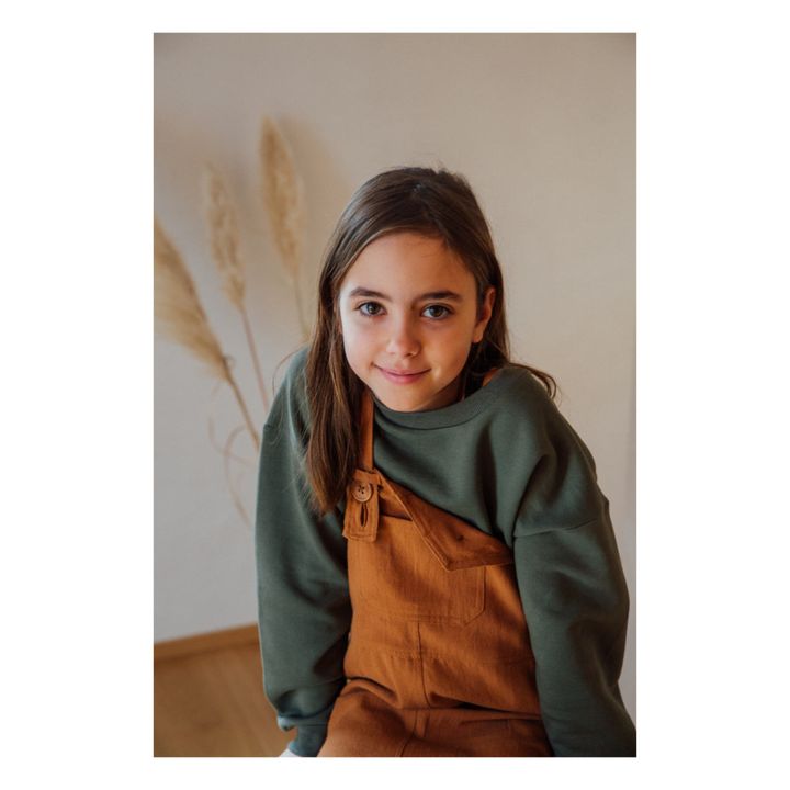 Organic cotton sweatshirt | Dark green- Product image n°2