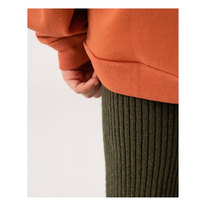 Ribbed Knit Legging Recycled Materials | Dark green- Product image n°4