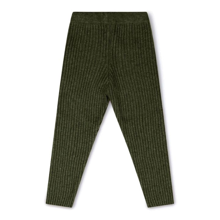 Ribbed Knit Legging Recycled Materials | Dark green- Product image n°6