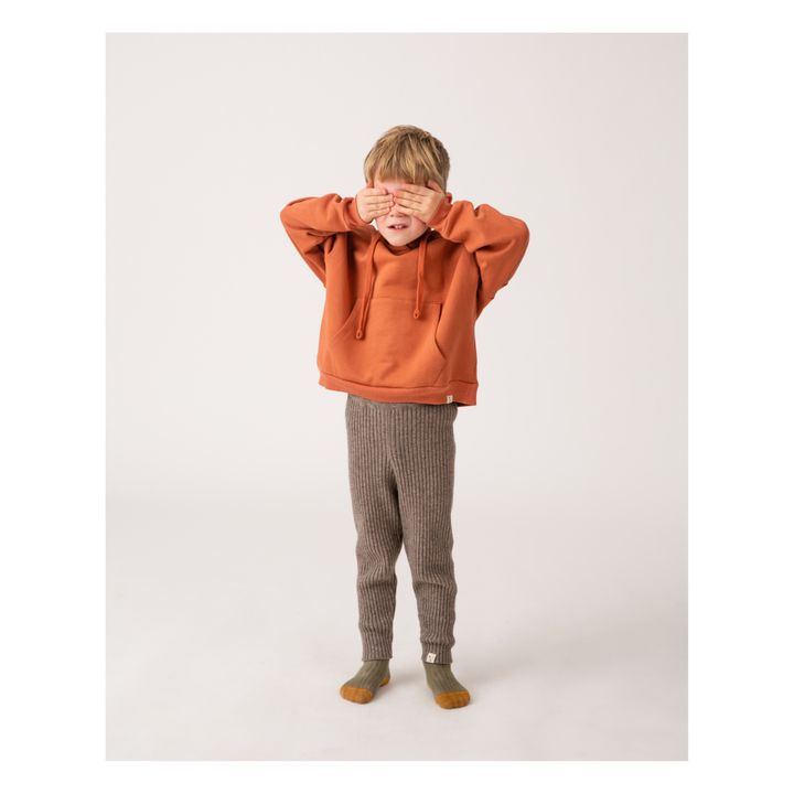 Ribbed Knit Legging Recycled Materials | Taupe brown- Product image n°3